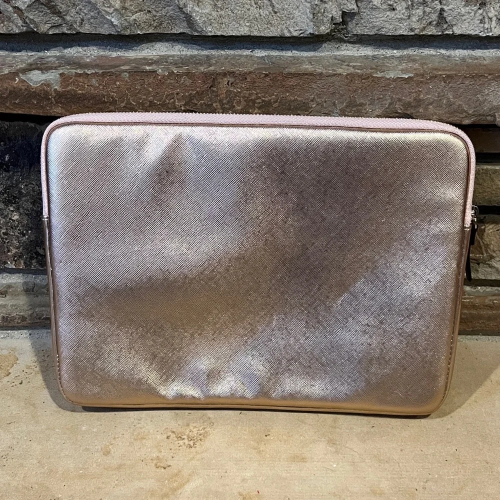 Kate Spade Rose Gold Metallic Laptop Sleeve